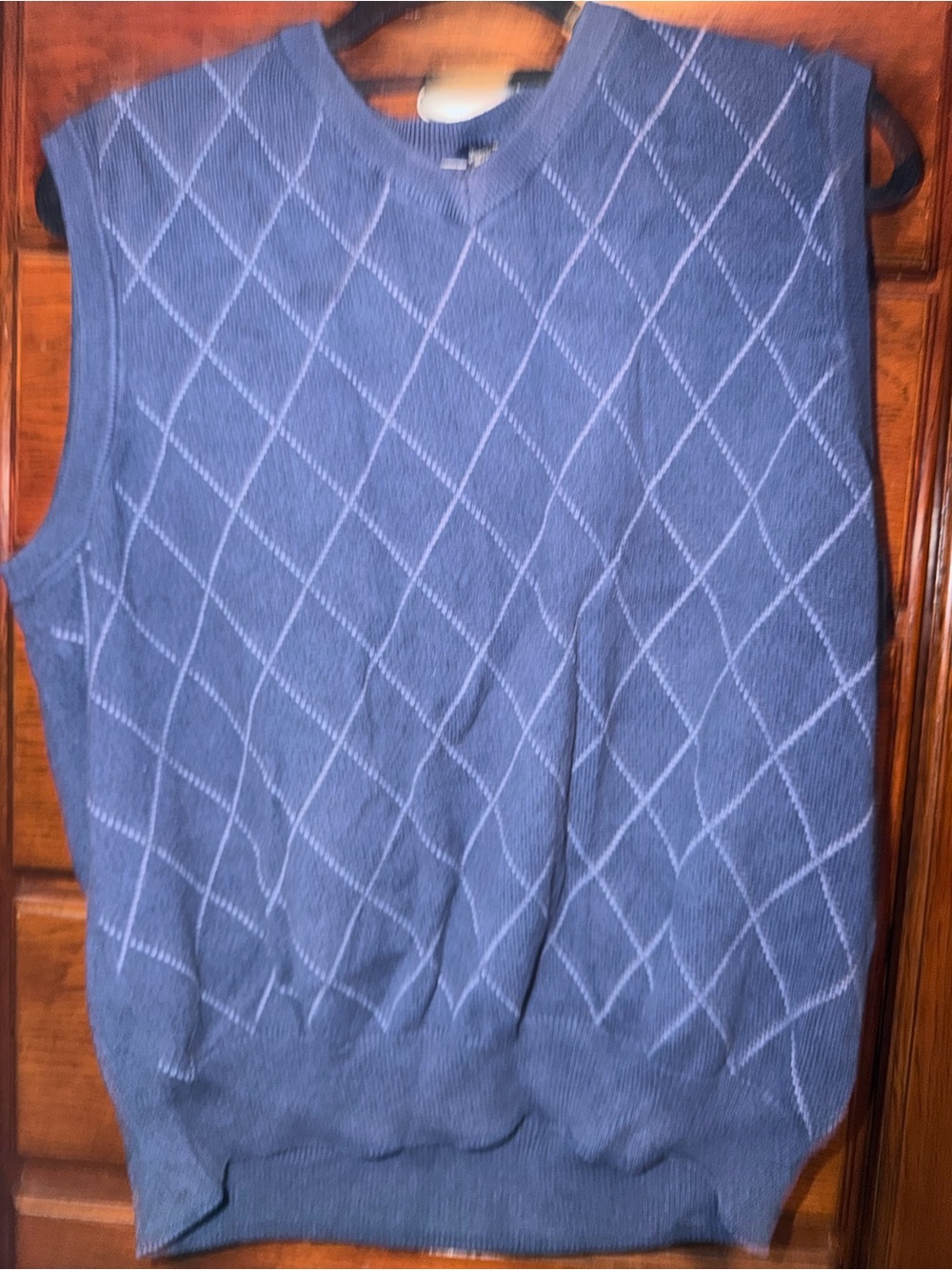Saddlebred Blue Argyle V-Neck Sweater Vest
